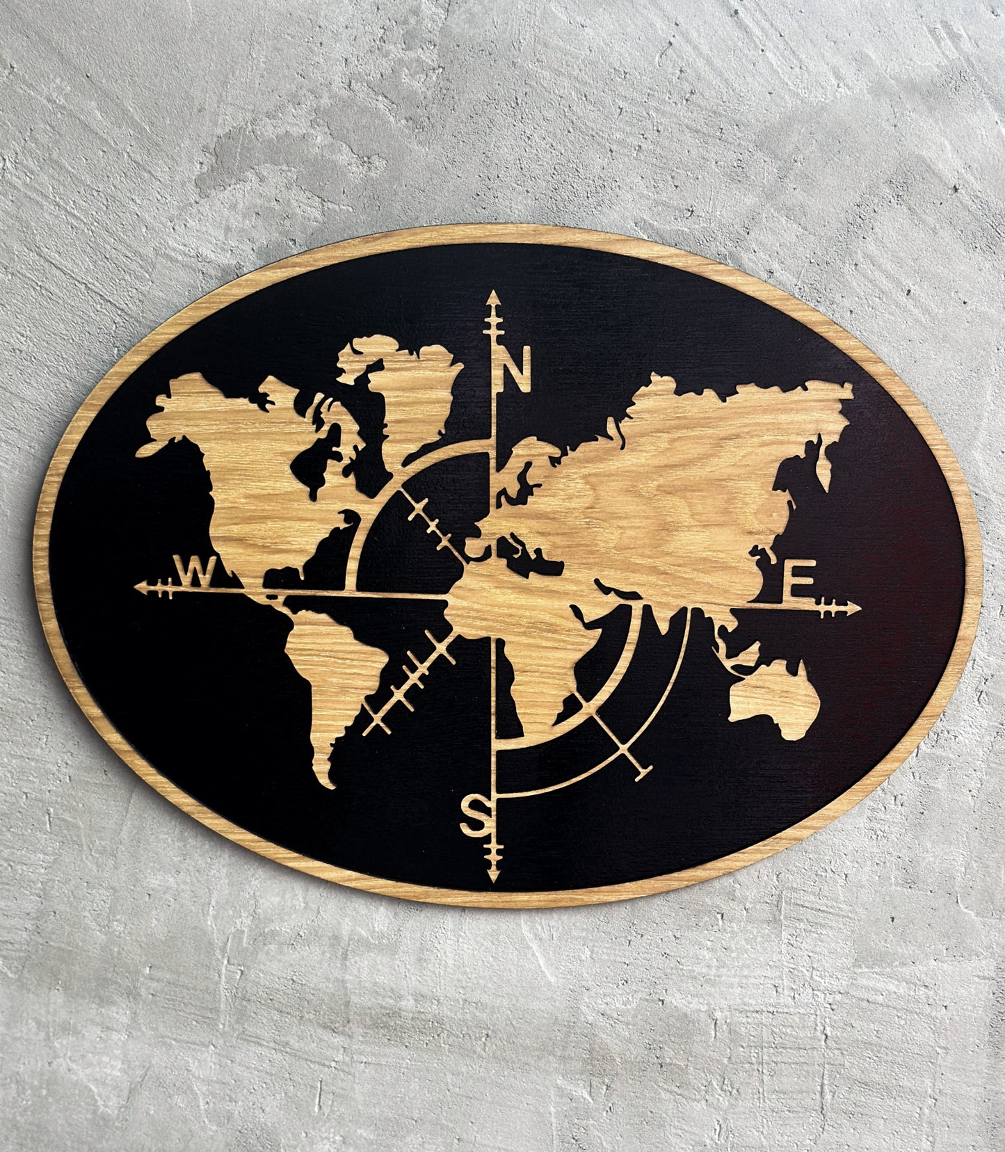 World Map wood sign 3D wall decorations