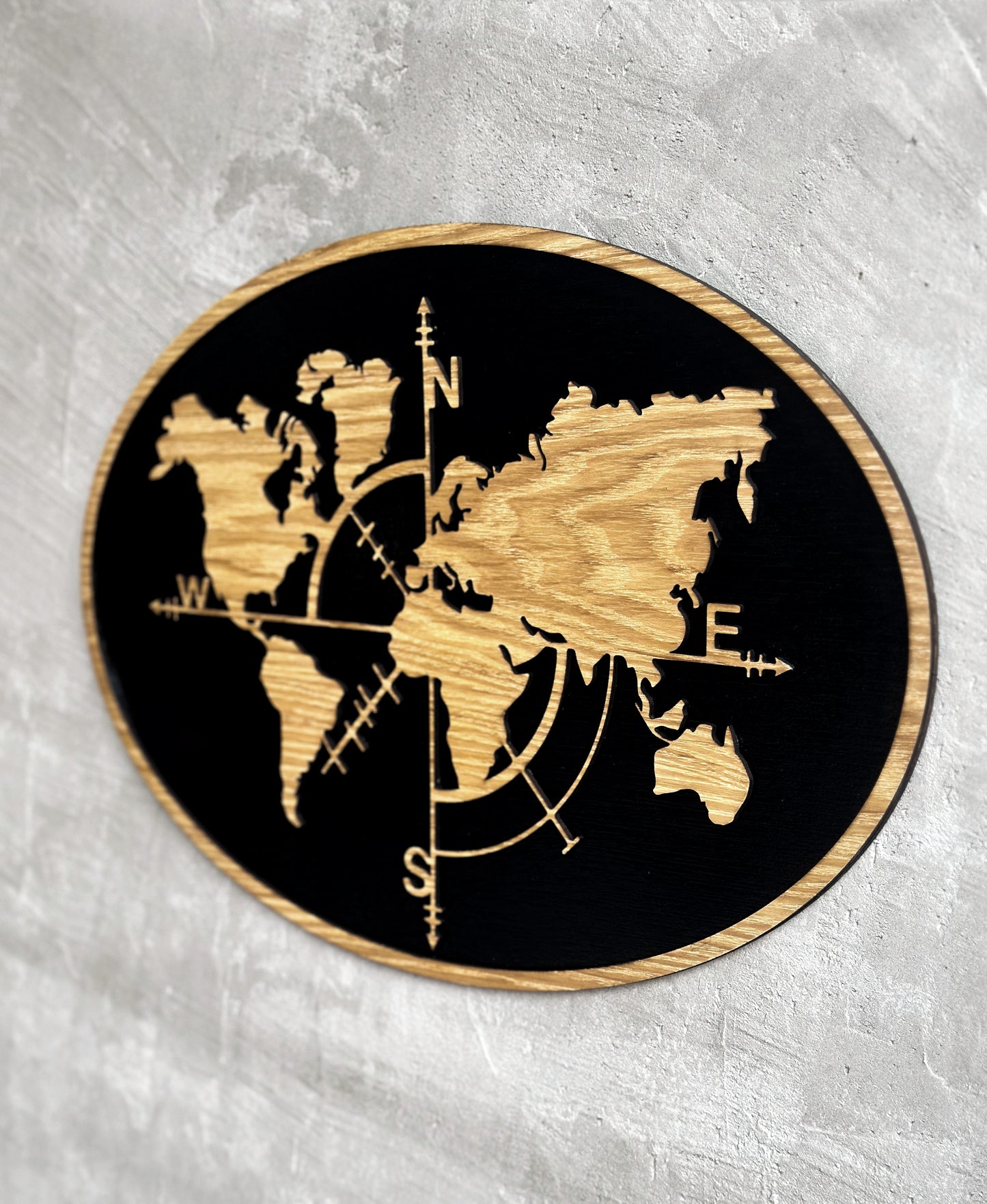 World Map wood sign 3D wall decorations