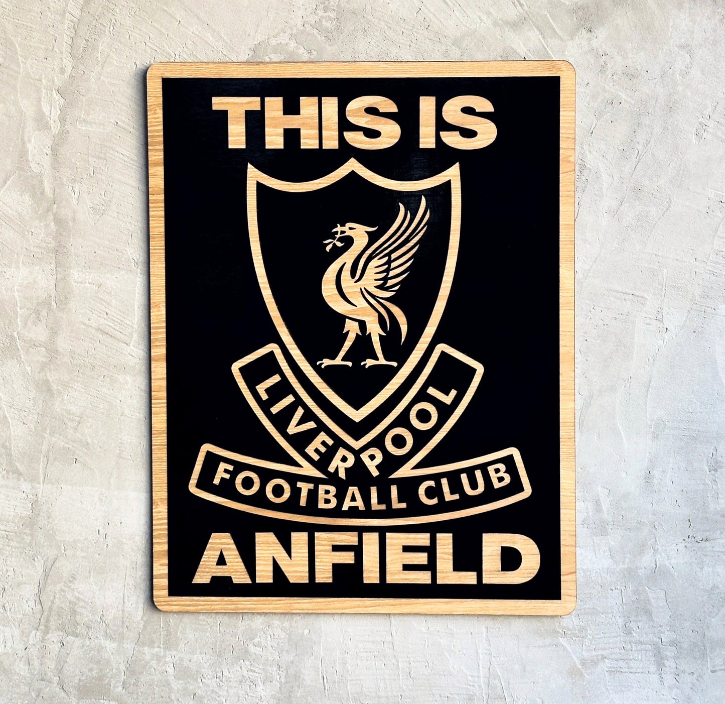 This is Anfield Liverpool wood sign 3D wall decorations