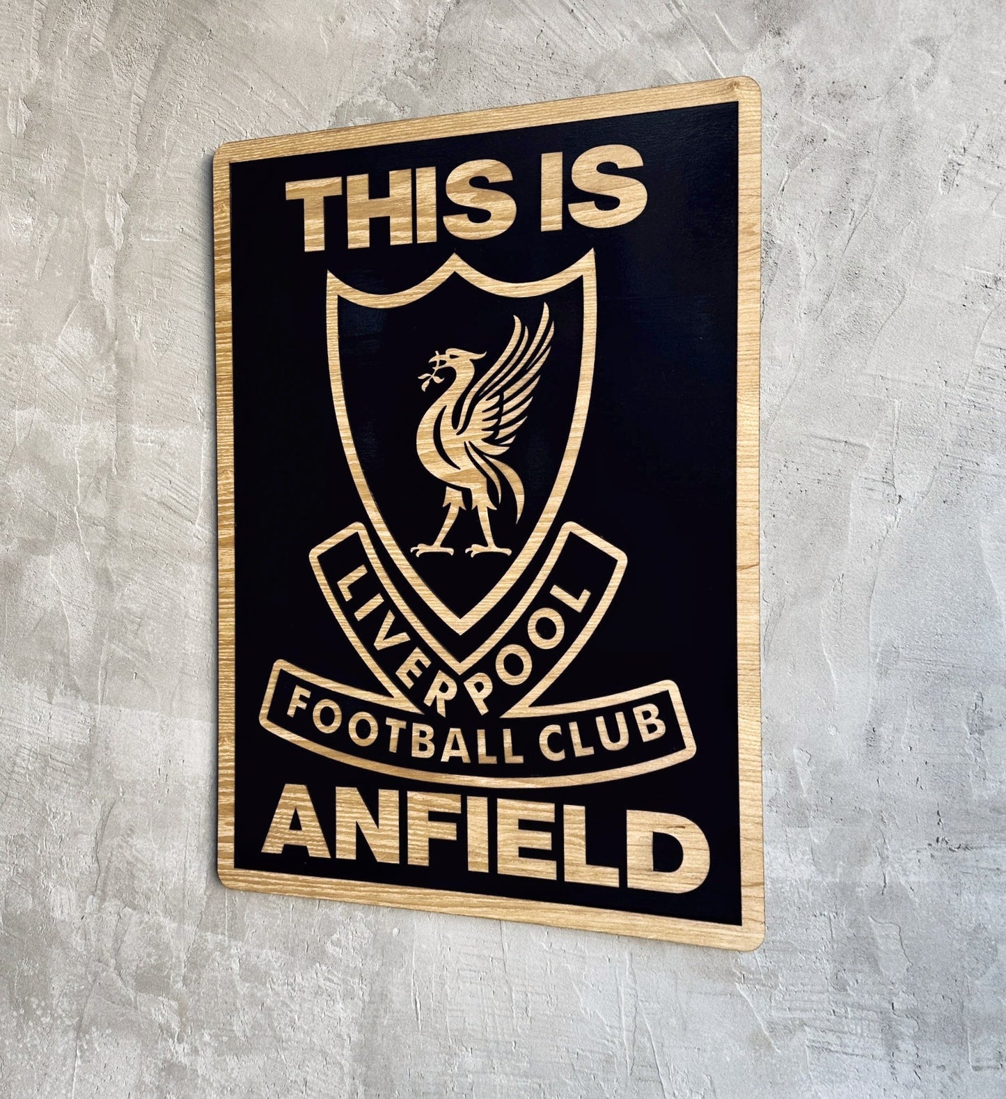 This is Anfield Liverpool wood sign 3D wall decorations